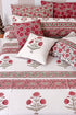 40s Cotton Pillow Cover in Floral Block Print